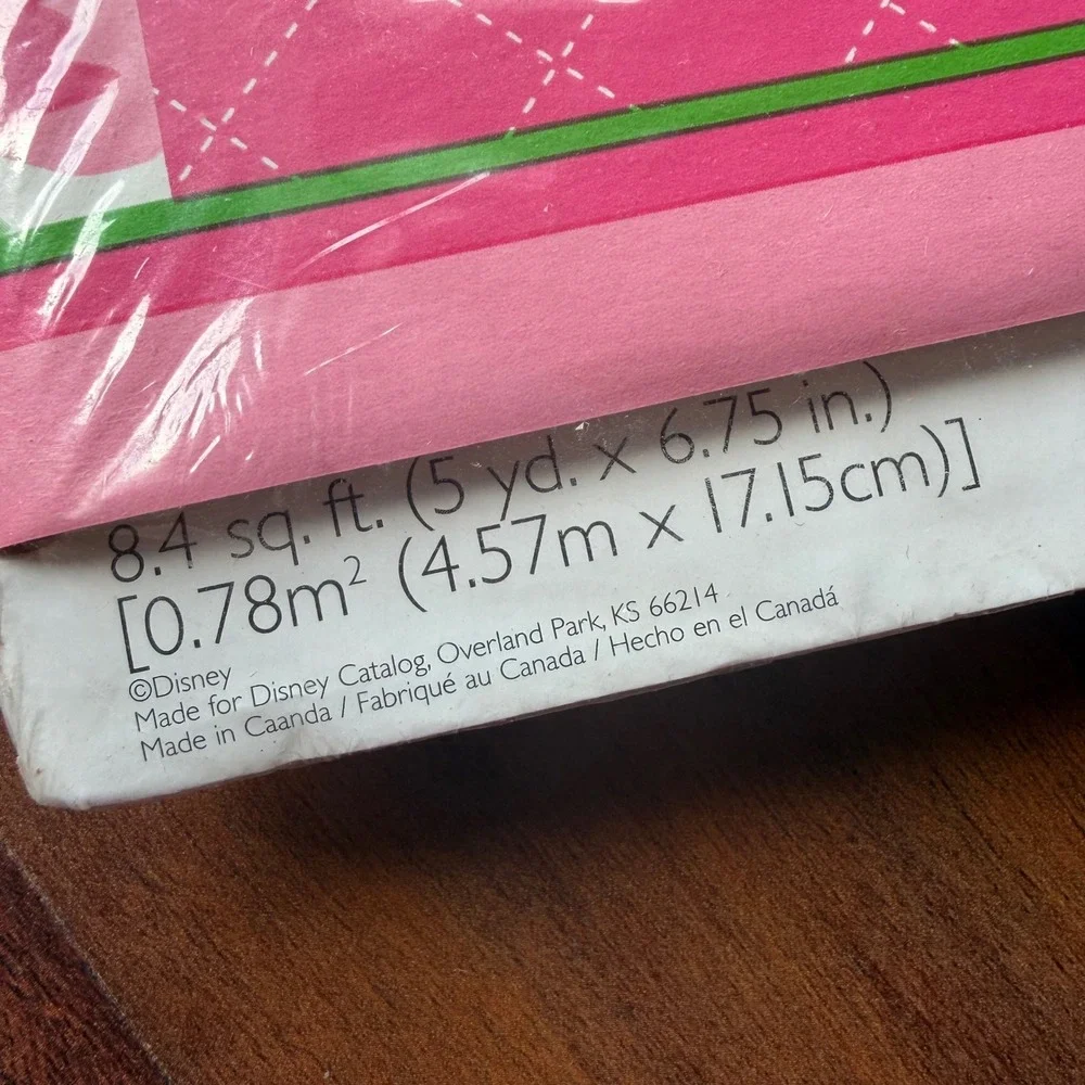 Disney Princess Aurora Sleeping Beauty Wallpaper Border Pink Floral‎ 5yd Vintage